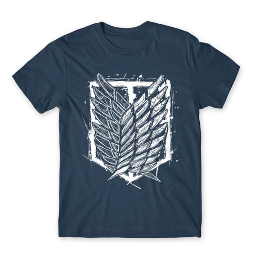 Denim Attack on Titan férfi rövid ujjú póló Graphic Legion Logo