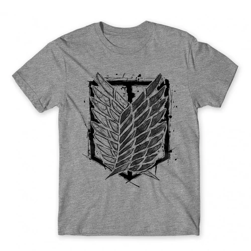 Sportszürke Attack on Titan férfi rövid ujjú póló Graphic Legion Logo