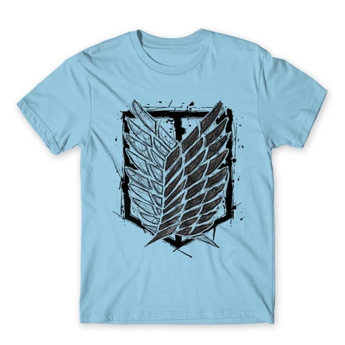 Világoskék Attack on Titan férfi rövid ujjú póló Graphic Legion Logo