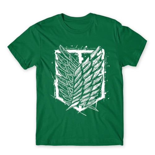 Zöld Attack on Titan férfi rövid ujjú póló Graphic Legion Logo