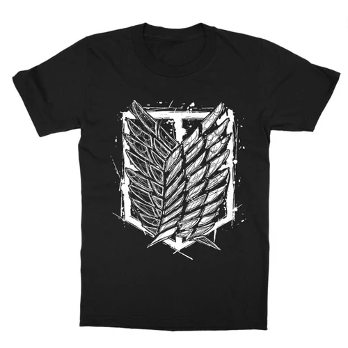 Fekete Attack on Titan gyerek rövid ujjú póló - Graphic Legion Logo
