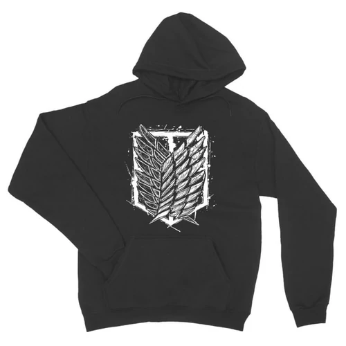 Sötétszükre Attack on Titan unisex kapucnis pulóver - Graphic legion logo