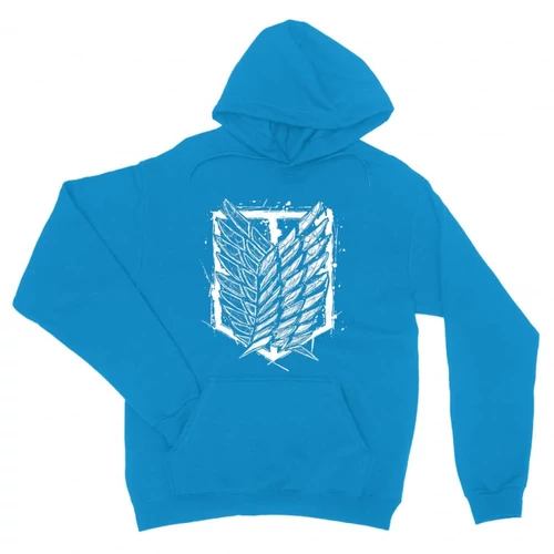 Zafírkék Attack on Titan unisex kapucnis pulóver - Graphic legion logo