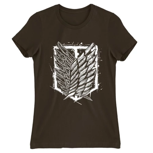 Barna Attack on Titan női rövid ujjú póló - Graphic Legion Logo