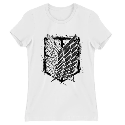 Fehér Attack on Titan női rövid ujjú póló - Graphic Legion Logo