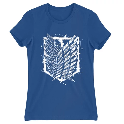 Királykék Attack on Titan női rövid ujjú póló - Graphic Legion Logo