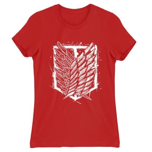 Piros Attack on Titan női rövid ujjú póló - Graphic Legion Logo