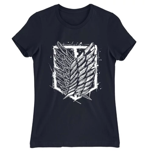 Sötétkék Attack on Titan női rövid ujjú póló - Graphic Legion Logo