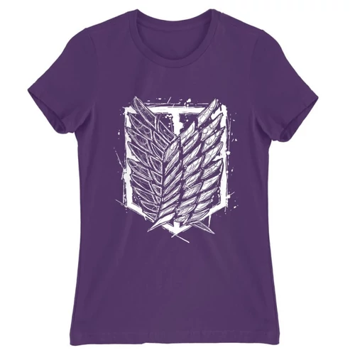 Sötétlila Attack on Titan női rövid ujjú póló - Graphic Legion Logo