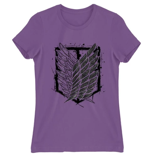 Világoslila Attack on Titan női rövid ujjú póló - Graphic Legion Logo