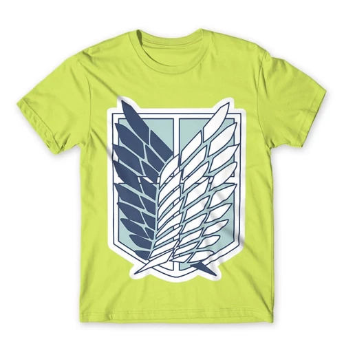 Almazöld Attack on Titan férfi rövid ujjú póló Scouting Legion Logo 