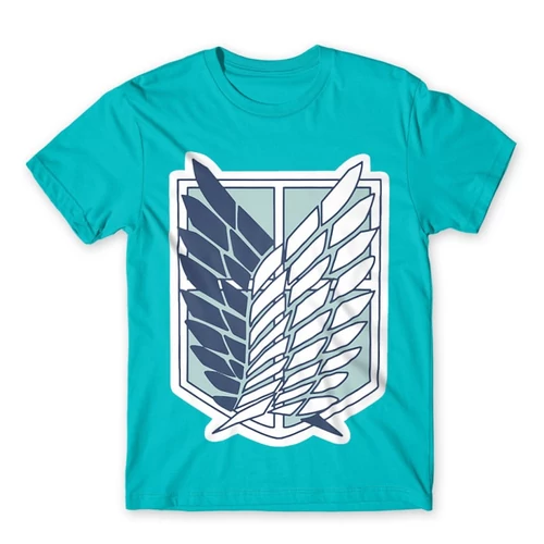Atollkék Attack on Titan férfi rövid ujjú póló Scouting Legion Logo 