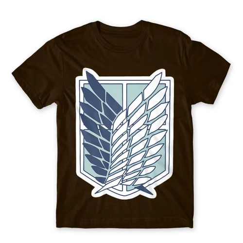 Barna Attack on Titan férfi rövid ujjú póló Scouting Legion Logo 