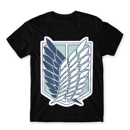 Fekete Attack on Titan férfi rövid ujjú póló Scouting Legion Logo 