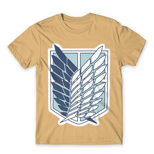 Homok Attack on Titan férfi rövid ujjú póló Scouting Legion Logo 
