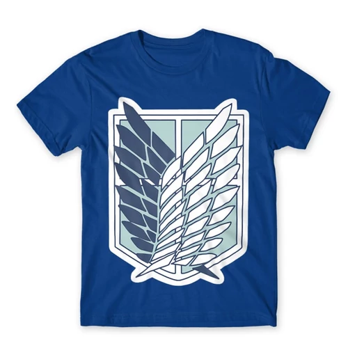 Királykék Attack on Titan férfi rövid ujjú póló Scouting Legion Logo 