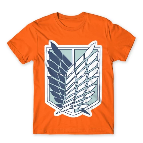 Narancs Attack on Titan férfi rövid ujjú póló Scouting Legion Logo 