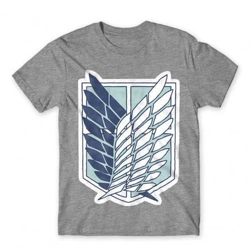 Sportszürke Attack on Titan férfi rövid ujjú póló Scouting Legion Logo 