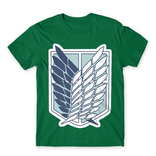 Zöld Attack on Titan férfi rövid ujjú póló Scouting Legion Logo 