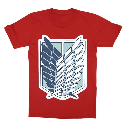 Piros Attack on Titan gyerek rövid ujjú póló - Scouting Legion Logo