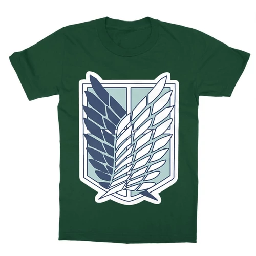 Sötétzöld Attack on Titan gyerek rövid ujjú póló - Scouting Legion Logo