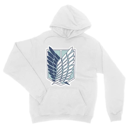 Feher Attack on Titan unisex kapucnis pulóver - Scouting Legion logo