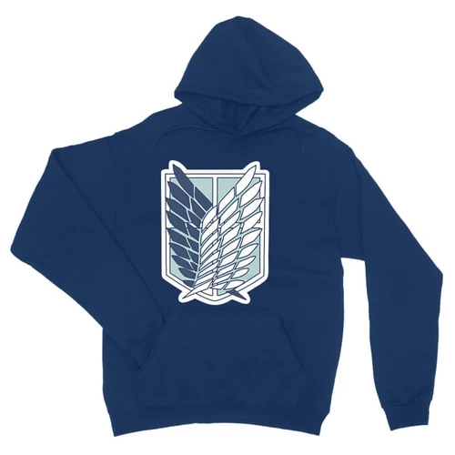 Királykék Attack on Titan unisex kapucnis pulóver - Scouting Legion logo