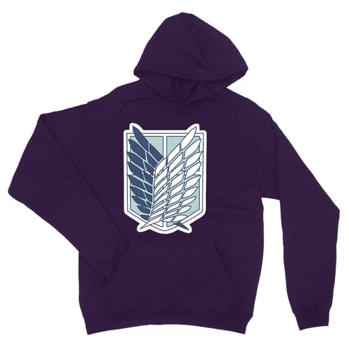 Sötétlila Attack on Titan unisex kapucnis pulóver - Scouting Legion logo