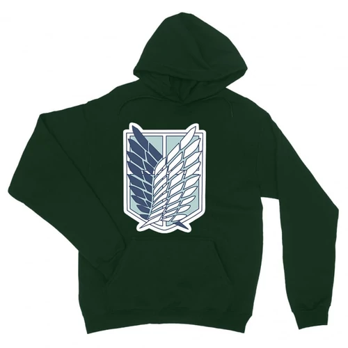 Sötétzöld Attack on Titan unisex kapucnis pulóver - Scouting Legion logo