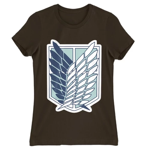 Barna Attack on Titan női rövid ujjú póló - Scouting Legion Logo 