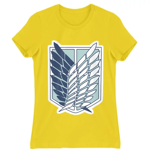 Citromsárga Attack on Titan női rövid ujjú póló - Scouting Legion Logo 