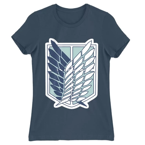 Denim Attack on Titan női rövid ujjú póló - Scouting Legion Logo 