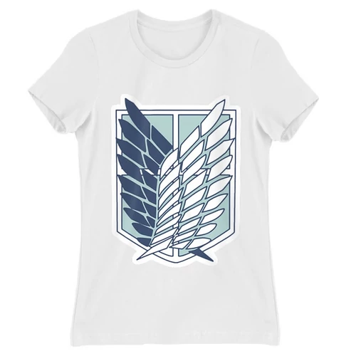 Fehér Attack on Titan női rövid ujjú póló - Scouting Legion Logo 