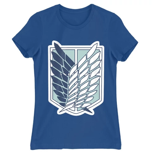 Királykék Attack on Titan női rövid ujjú póló - Scouting Legion Logo 