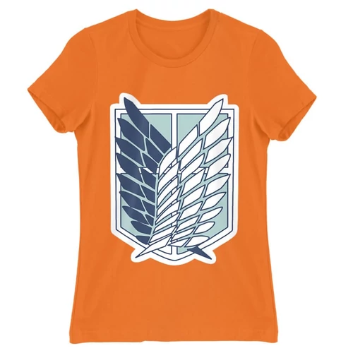 Narancs Attack on Titan női rövid ujjú póló - Scouting Legion Logo 