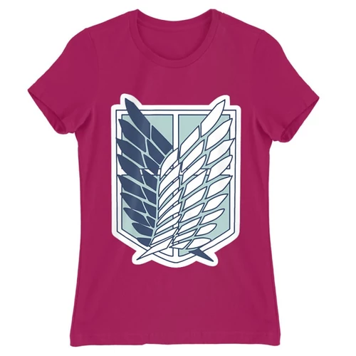 Pink Attack on Titan női rövid ujjú póló - Scouting Legion Logo 