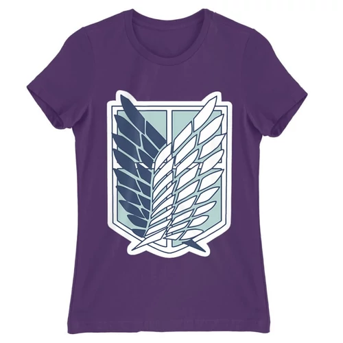 Sötétlila Attack on Titan női rövid ujjú póló - Scouting Legion Logo 