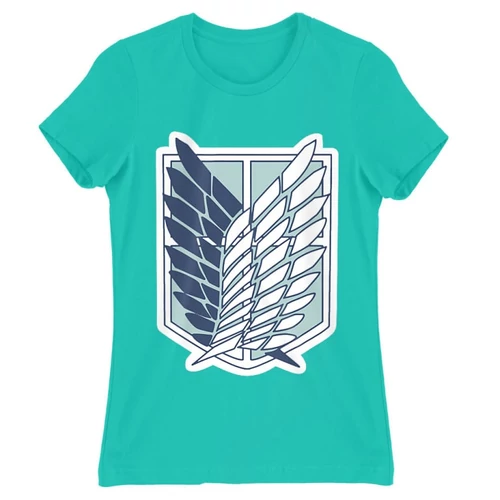 Türkiz Attack on Titan női rövid ujjú póló - Scouting Legion Logo 