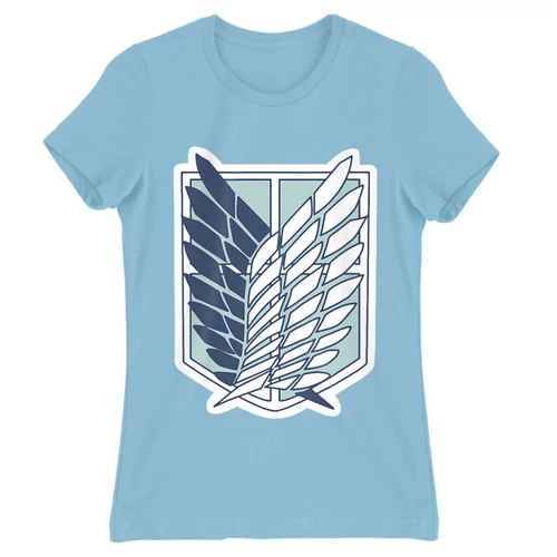 Világoskék Attack on Titan női rövid ujjú póló - Scouting Legion Logo 