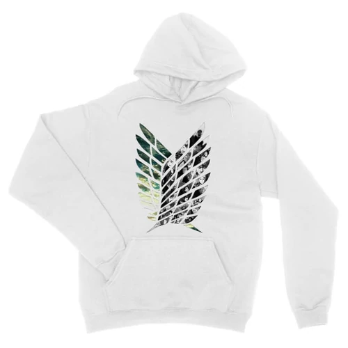 Feher Attack on Titan unisex kapucnis pulóver - Scouting Legion logo II.