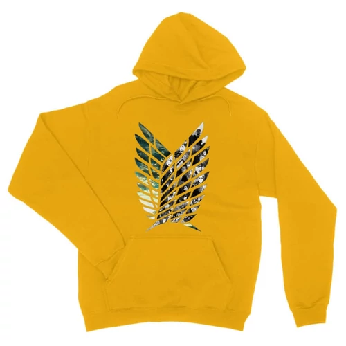Sárga Attack on Titan unisex kapucnis pulóver - Scouting Legion logo II.