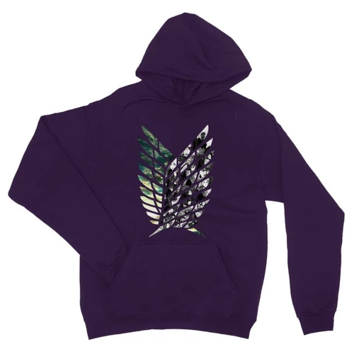 Sötétlila Attack on Titan unisex kapucnis pulóver - Scouting Legion logo II.