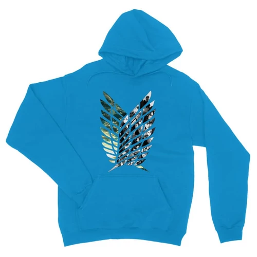 Zafírkék Attack on Titan unisex kapucnis pulóver - Scouting Legion logo II.