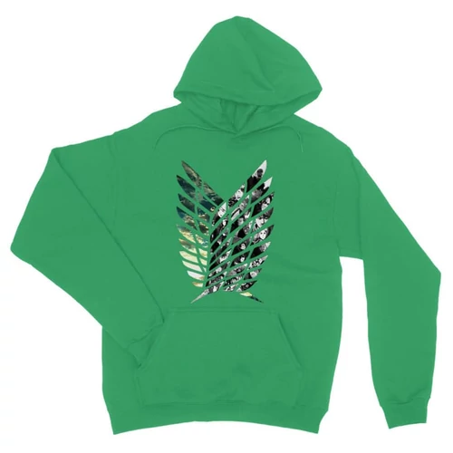 Zöld Attack on Titan unisex kapucnis pulóver - Scouting Legion logo II.