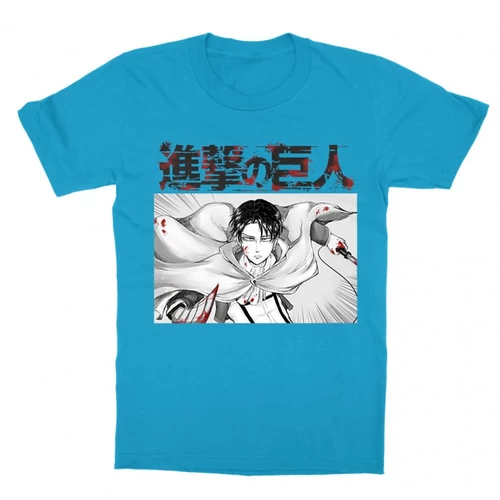 Atollkék Attack on Titan gyerek rövid ujjú póló - Shingeki no Kyojin – Levi