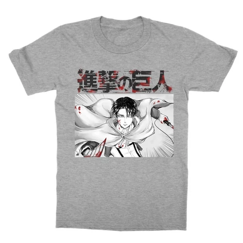 Sportszürke Attack on Titan gyerek rövid ujjú póló - Shingeki no Kyojin – Levi