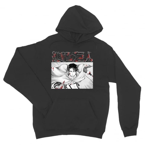 Sötétszükre Attack on Titan unisex kapucnis pulóver - Shingeki no Kyojin - Levi