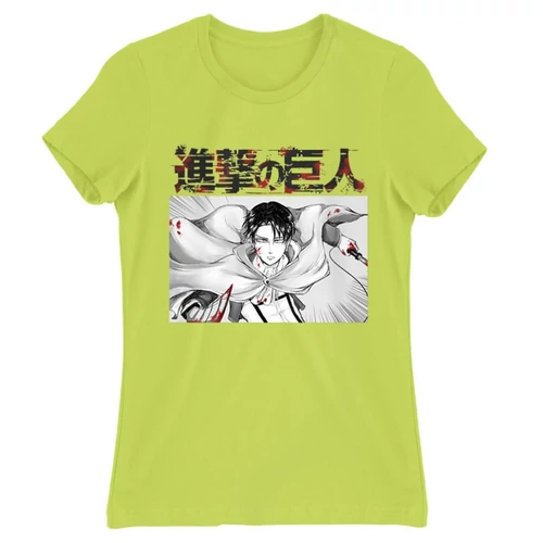 Almazöld Attack on Titan női rövid ujjú póló - Shingeki no Kyojin – Levi