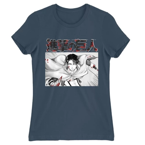Denim Attack on Titan női rövid ujjú póló - Shingeki no Kyojin – Levi