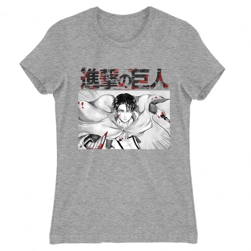 Sportszürke Attack on Titan női rövid ujjú póló - Shingeki no Kyojin – Levi